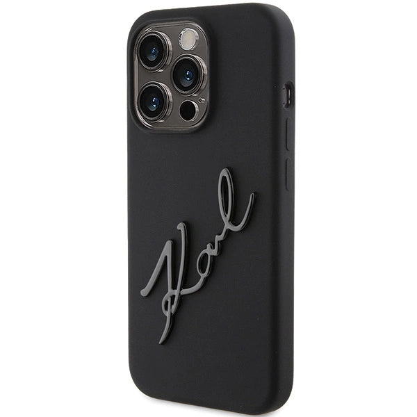 Karl Lagerfeld Silicone Karl Script case for iPhone 15 Pro - black_1