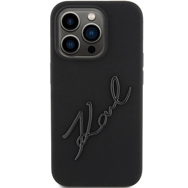 Karl Lagerfeld Silicone Karl Script case for iPhone 15 Pro - black_2