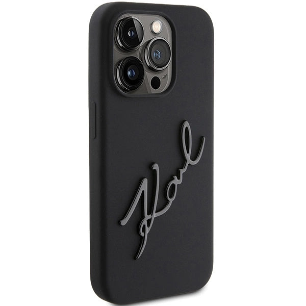 Karl Lagerfeld Silicone Karl Script case for iPhone 15 Pro - black_3