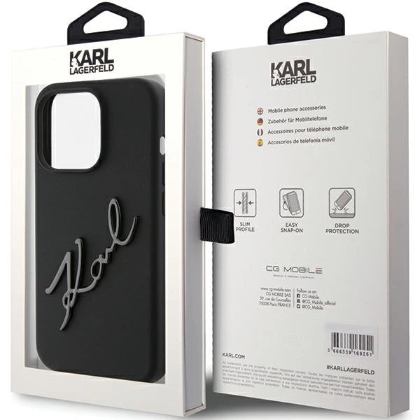 Karl Lagerfeld Silicone Karl Script case for iPhone 15 Pro - black_7