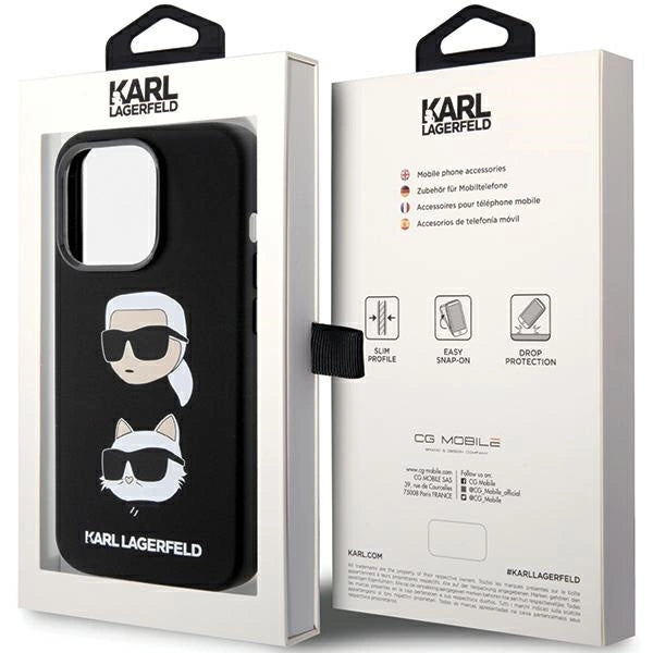 Karl Lagerfeld Silicone Karl&Choupette Head case for iPhone 15 Pro Max - black_7