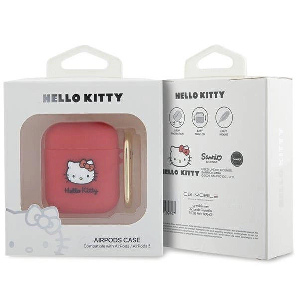 Hello Kitty Silicone 3D Kitty Head case for AirPods 1/2 - fuchsia_2