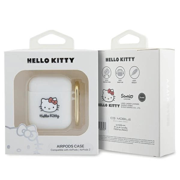 Hello Kitty Silicone 3D Kitty Head case for AirPods 1/2 - white_2