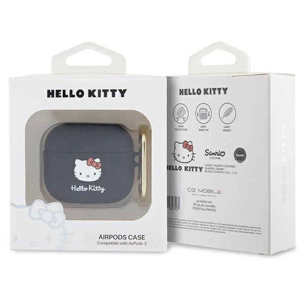 Hello Kitty Silicone 3D Kitty Head case for AirPods 3 - black_2