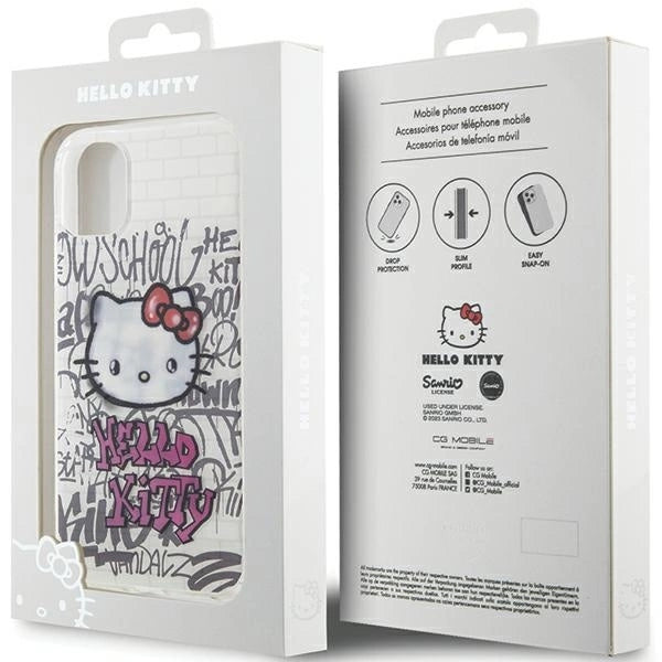 Hello Kitty IML Kitty On Bricks Graffiti case for iPhone 11 / Xr - white_7