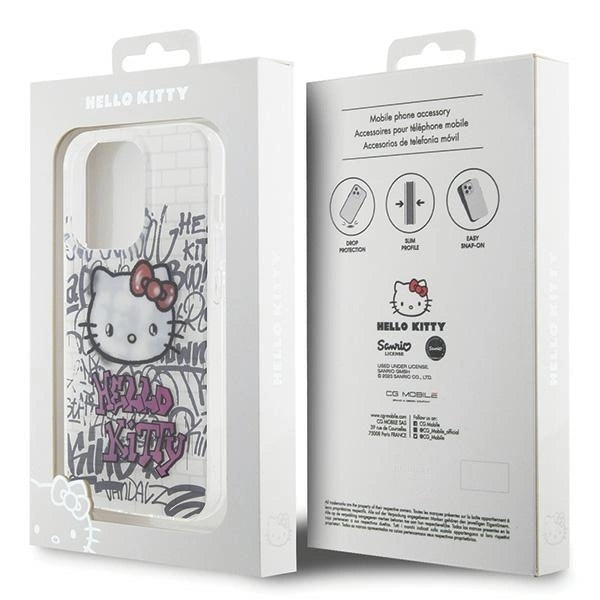 Hello Kitty IML Kitty On Bricks Graffiti case for iPhone 14 Pro - white_7
