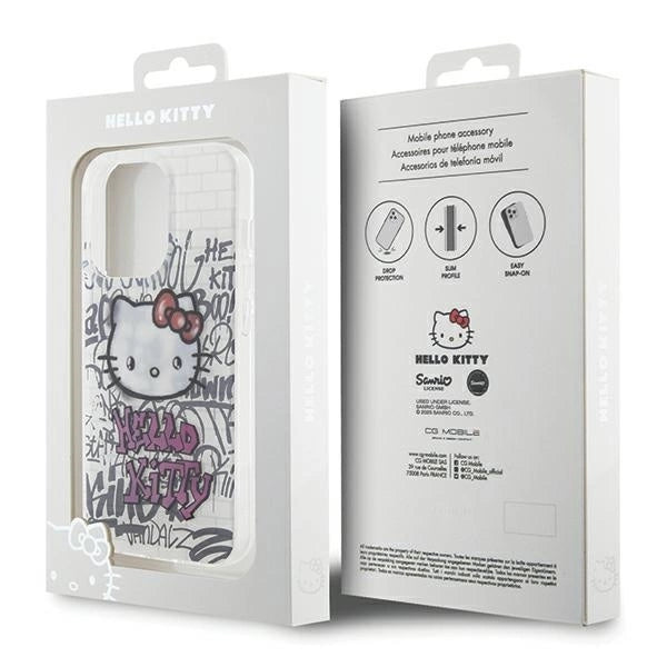 Hello Kitty IML Kitty On Bricks Graffiti case for iPhone 15 Pro Max - white_7
