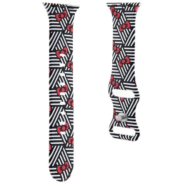 Hello Kitty Silicone Bows & Stripes Strap for Apple Watch 38/40/41mm - Black_2
