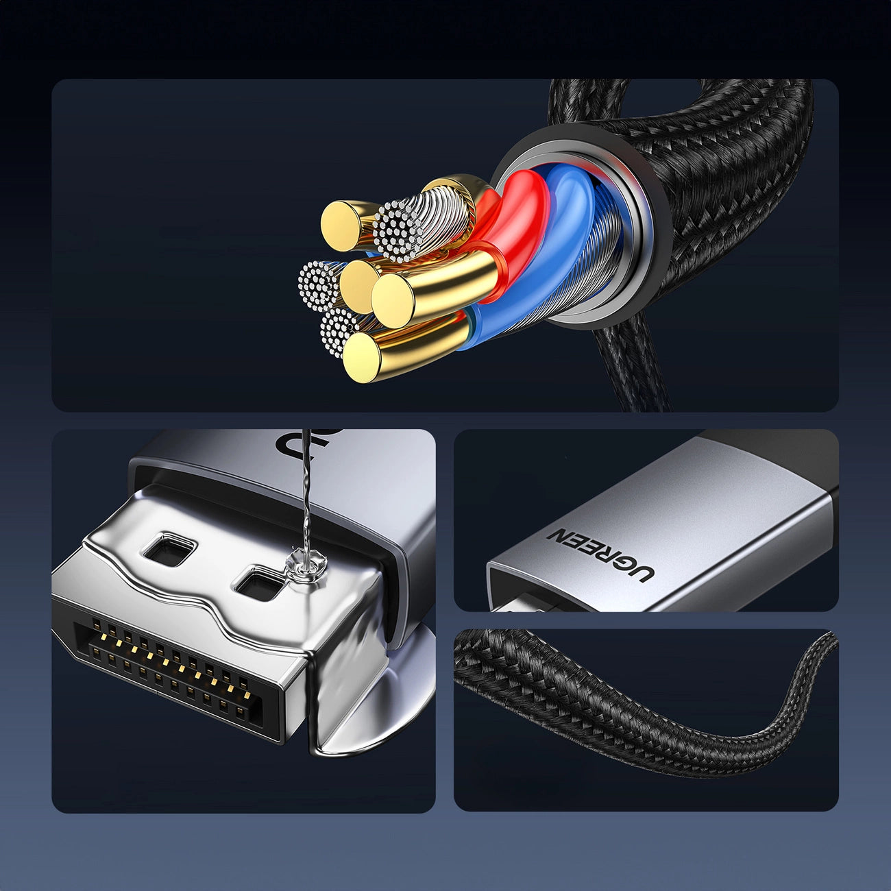 Ugreen DP119 15773 DisplayPort / HDMI 4K 60Hz cable 1m - gray_4