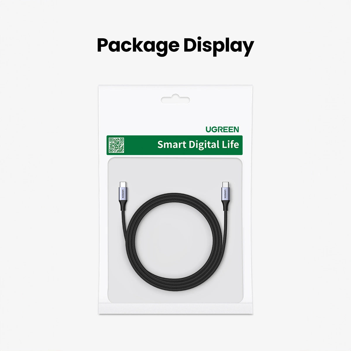 Ugreen US535 USB-C / USB-C PD cable 240W 5A 1m - gray_4
