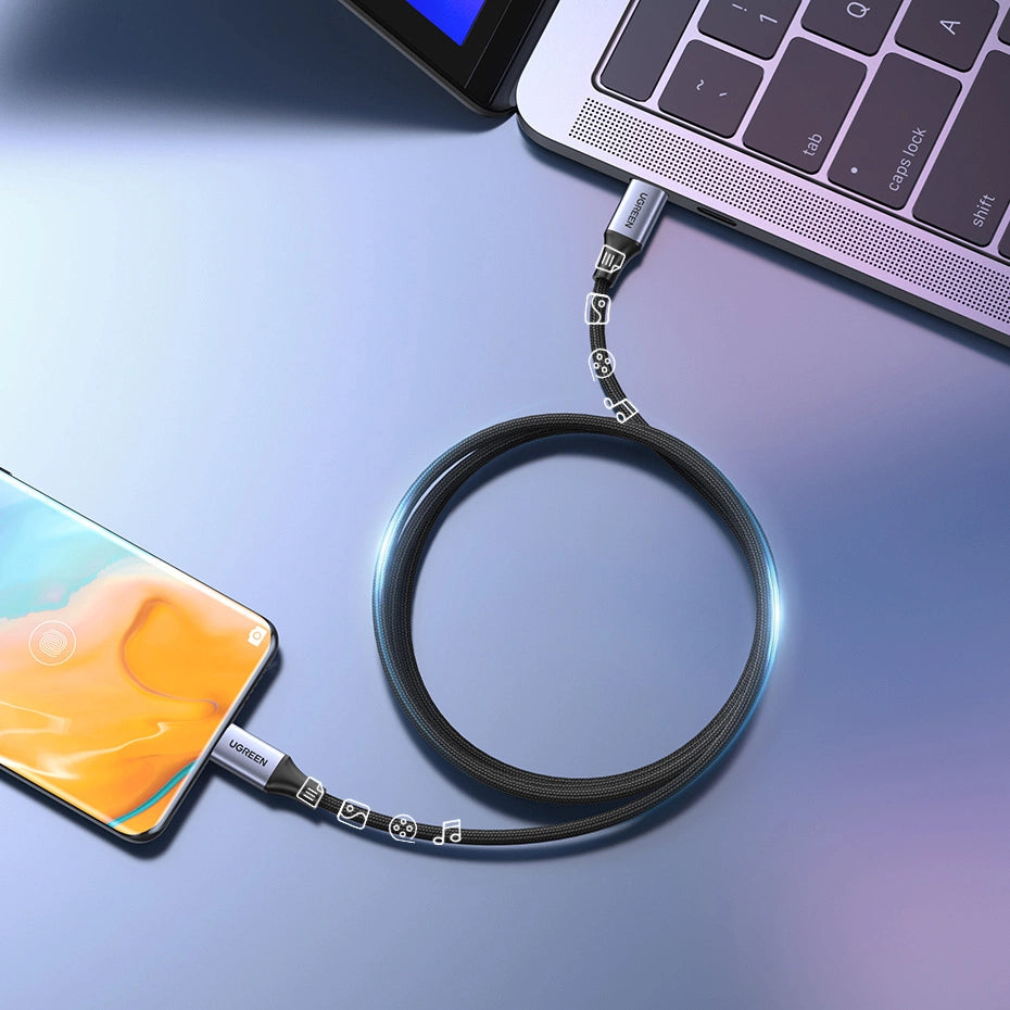 Ugreen US535 USB-C / USB-C PD cable 240W 5A 1m - gray_2