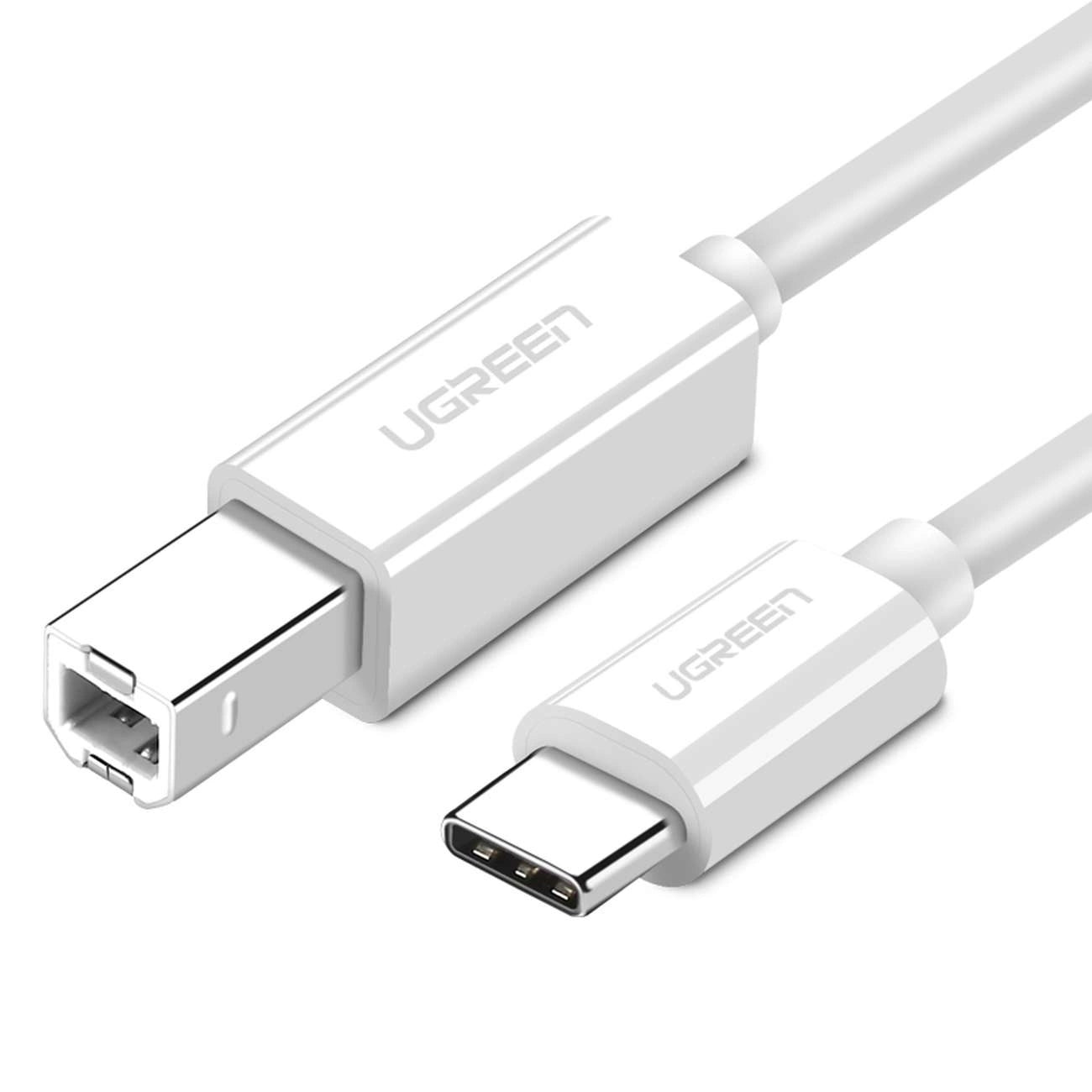 Ugreen US241 USB-C / USB-B 2.0 Cable for Scanner Printer 1.5 m - White_0