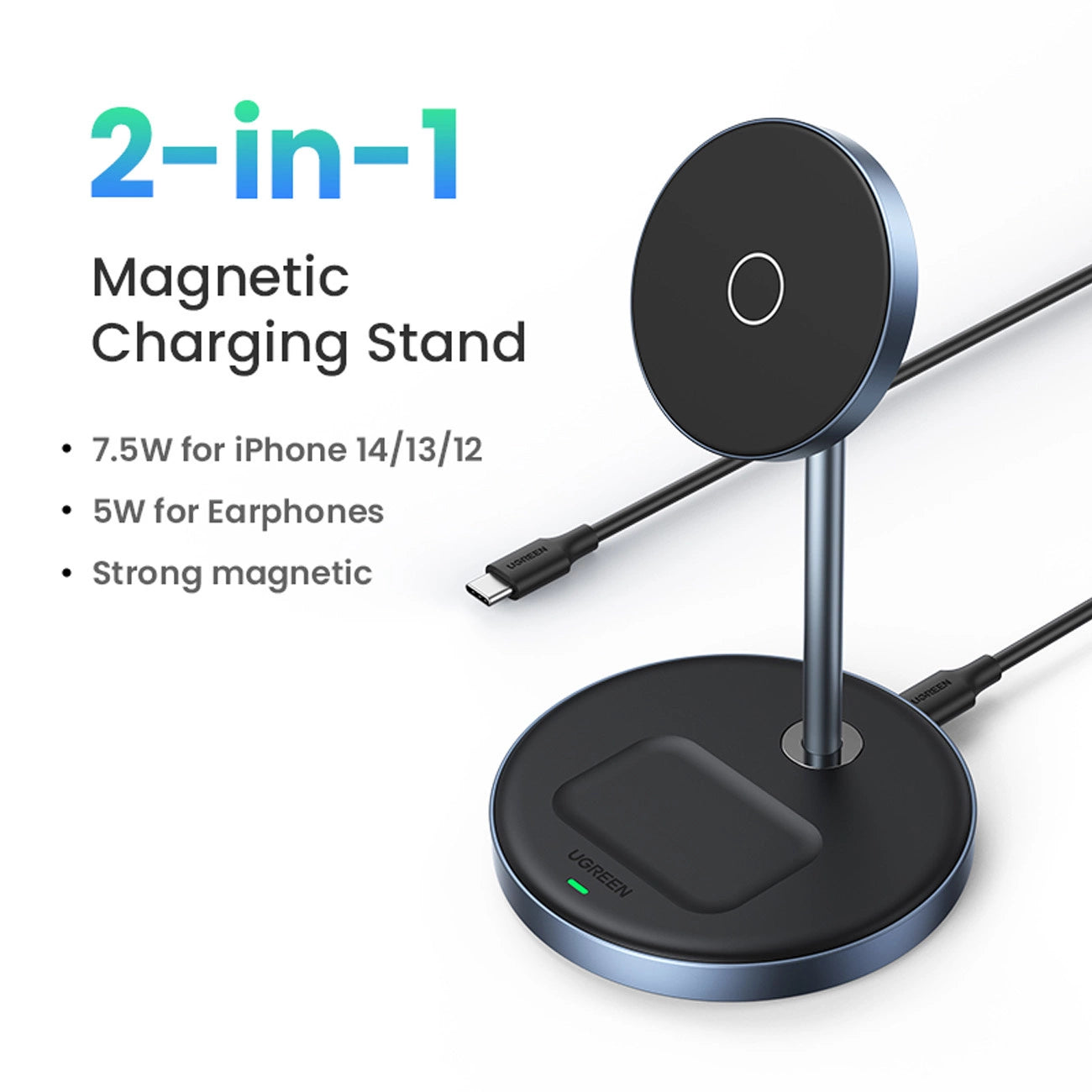 Ugreen CD317 MagSafe / Qi 2in1 charging station - black_15