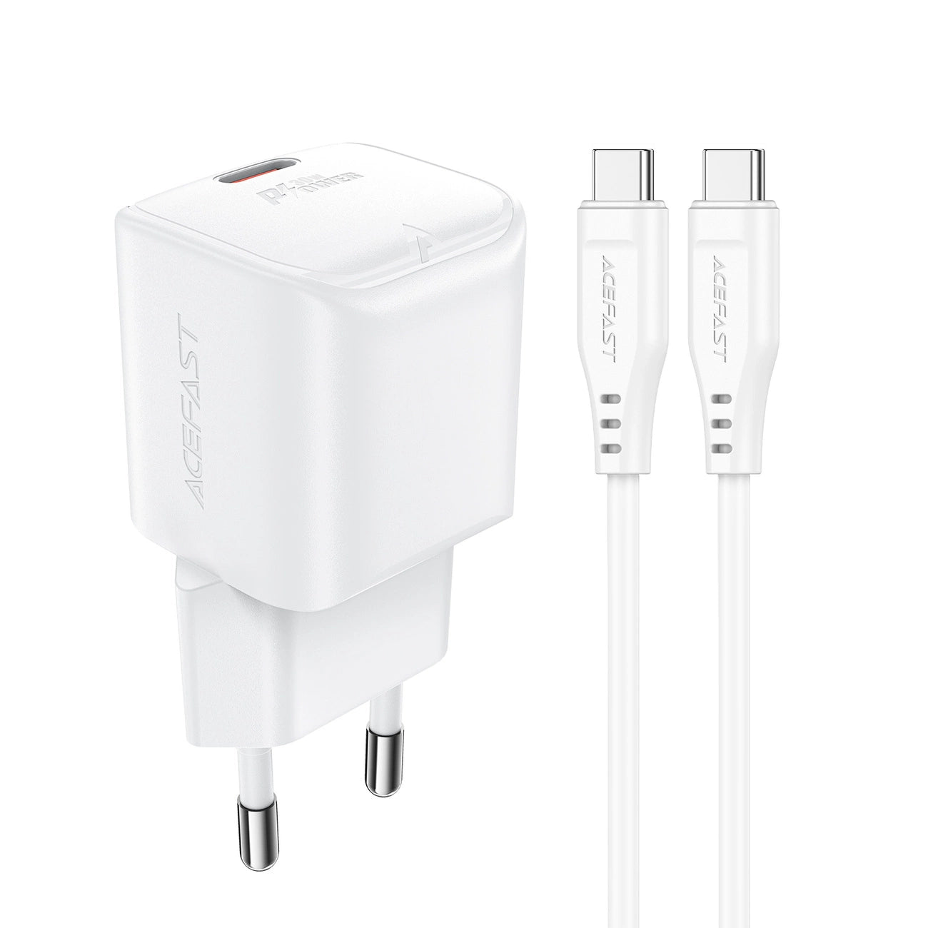 Acefast A77 Mini PD 30W GaN wall charger + USB-C cable - white_0