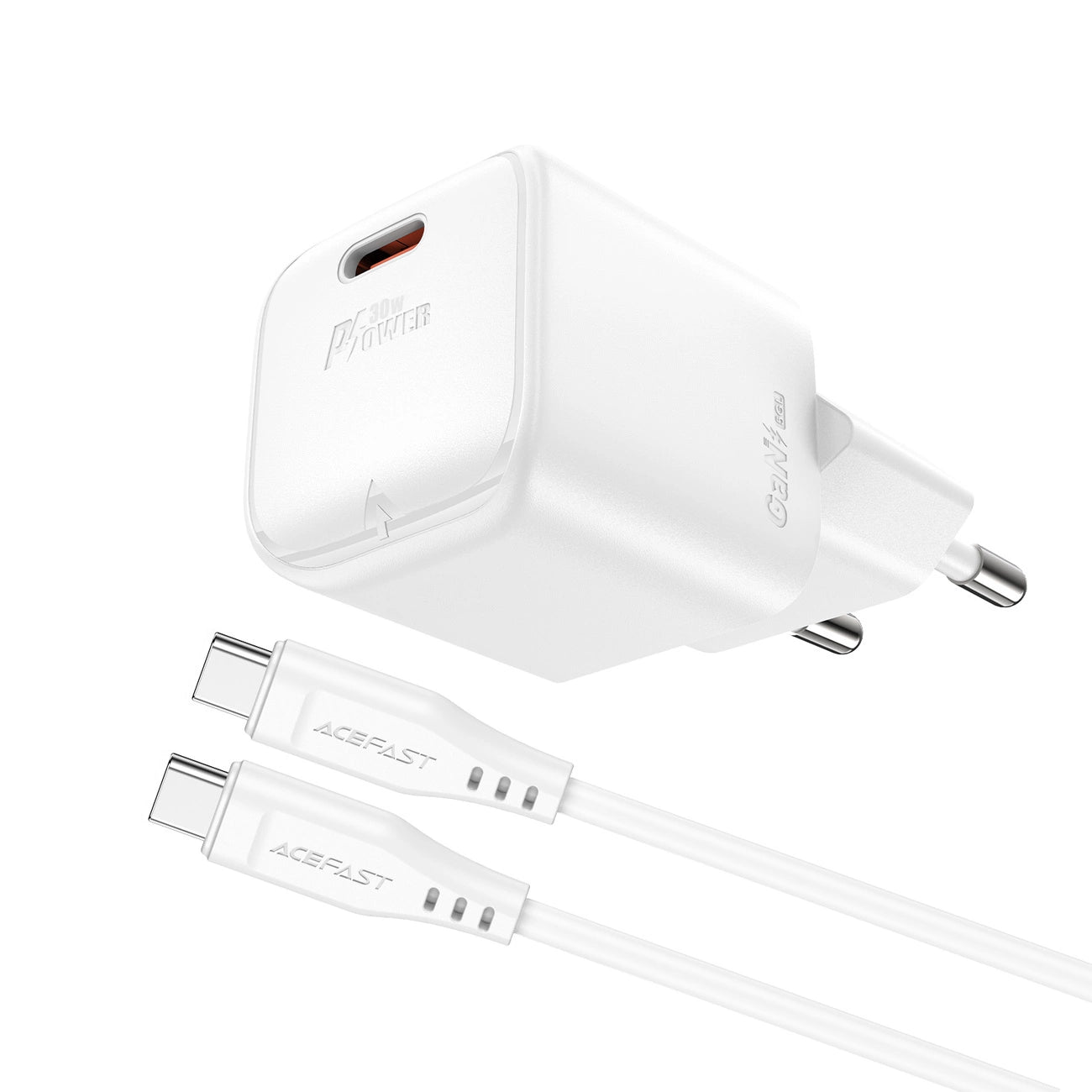 Acefast A77 Mini PD 30W GaN wall charger + USB-C cable - white_1