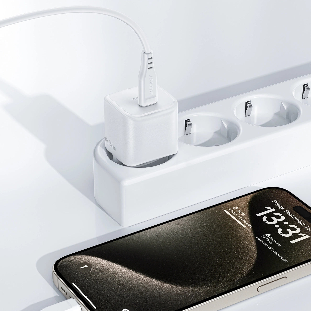 Acefast A77 Mini PD 30W GaN wall charger + USB-C cable - white_4