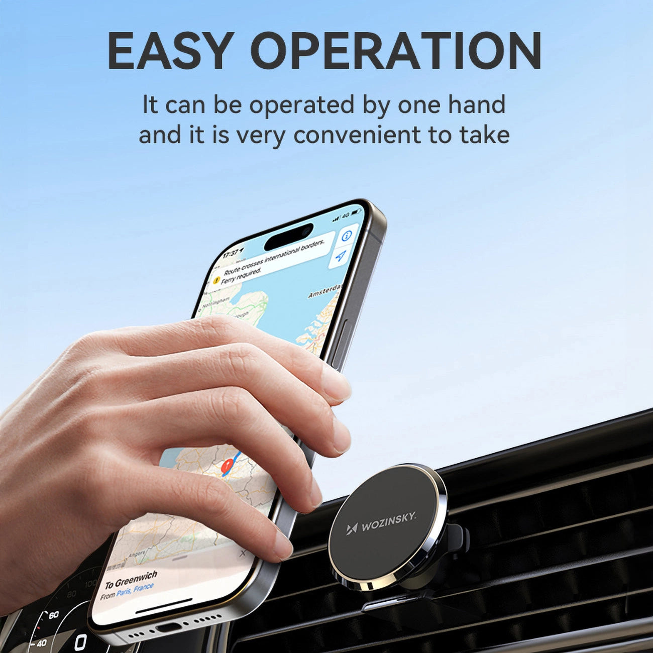 Wozinsky WUMKO magnetic phone holder for car air vent - black_5