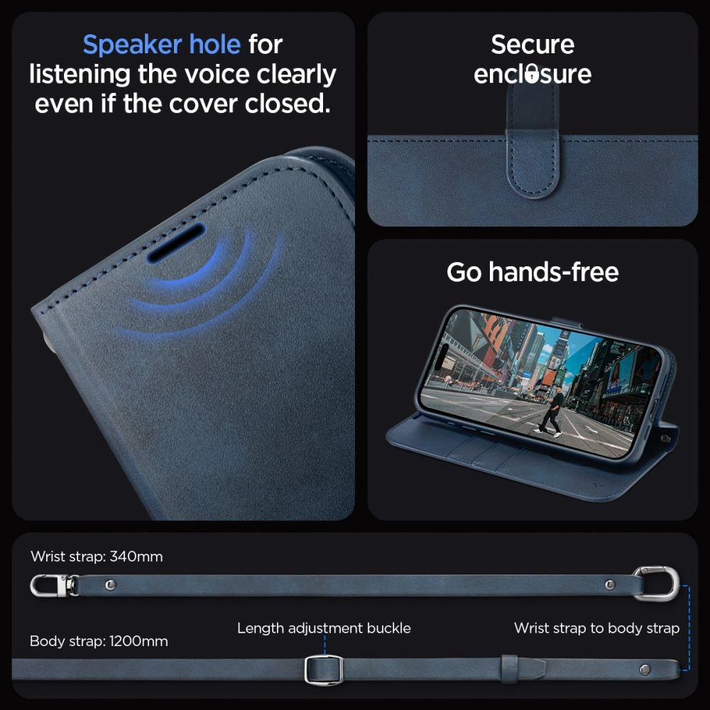Spigen Wallet S Pro Case for iPhone 15 Pro - Navy Blue_13