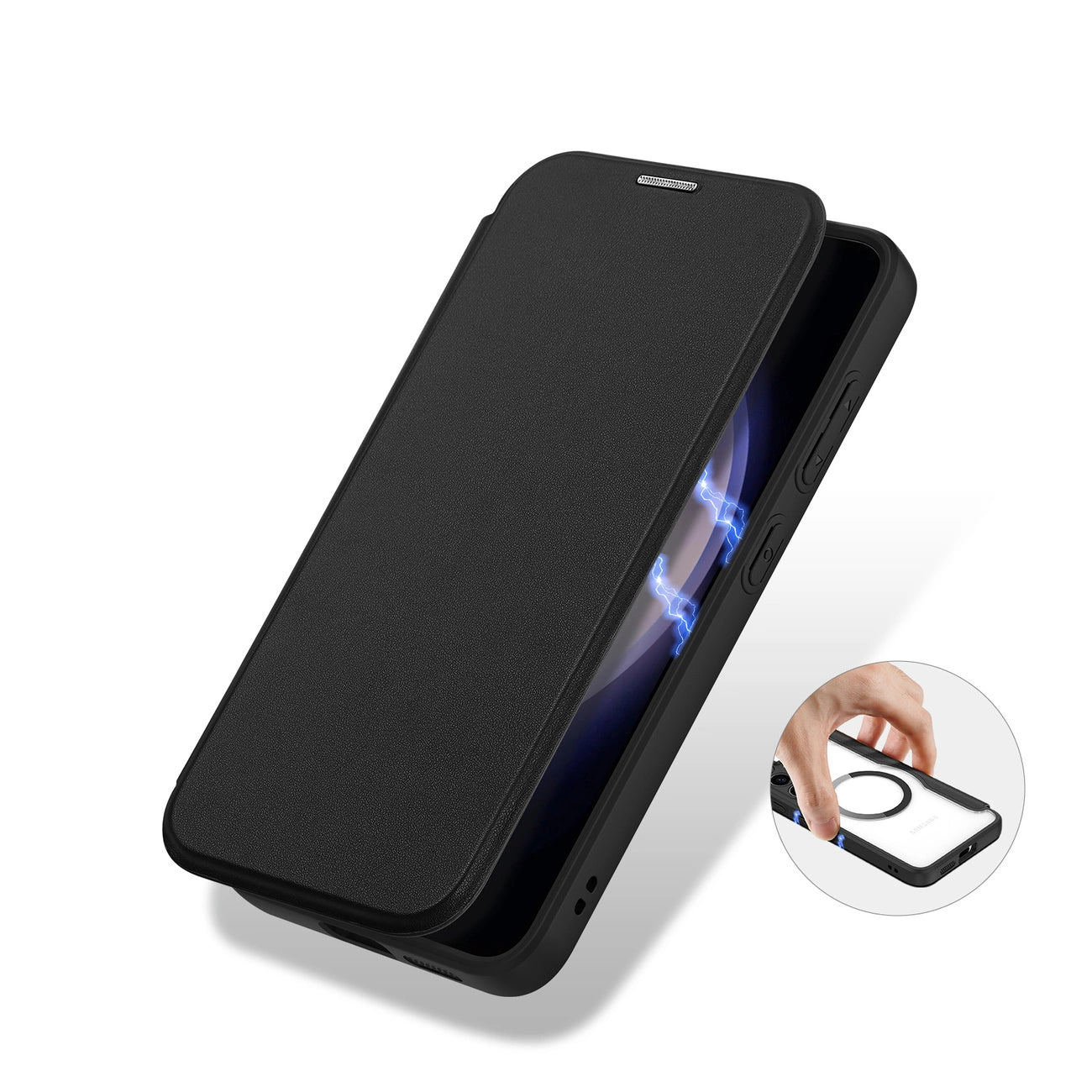 Dux Ducis Skin X Pro case for Samsung S24 with magnetic ring and flap - black_7