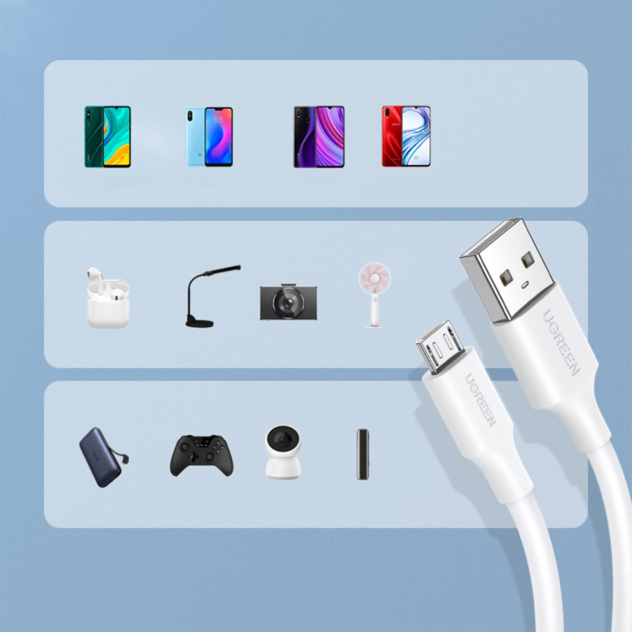 Ugreen US289 60141 micro USB / USB-A cable 1m - white_6