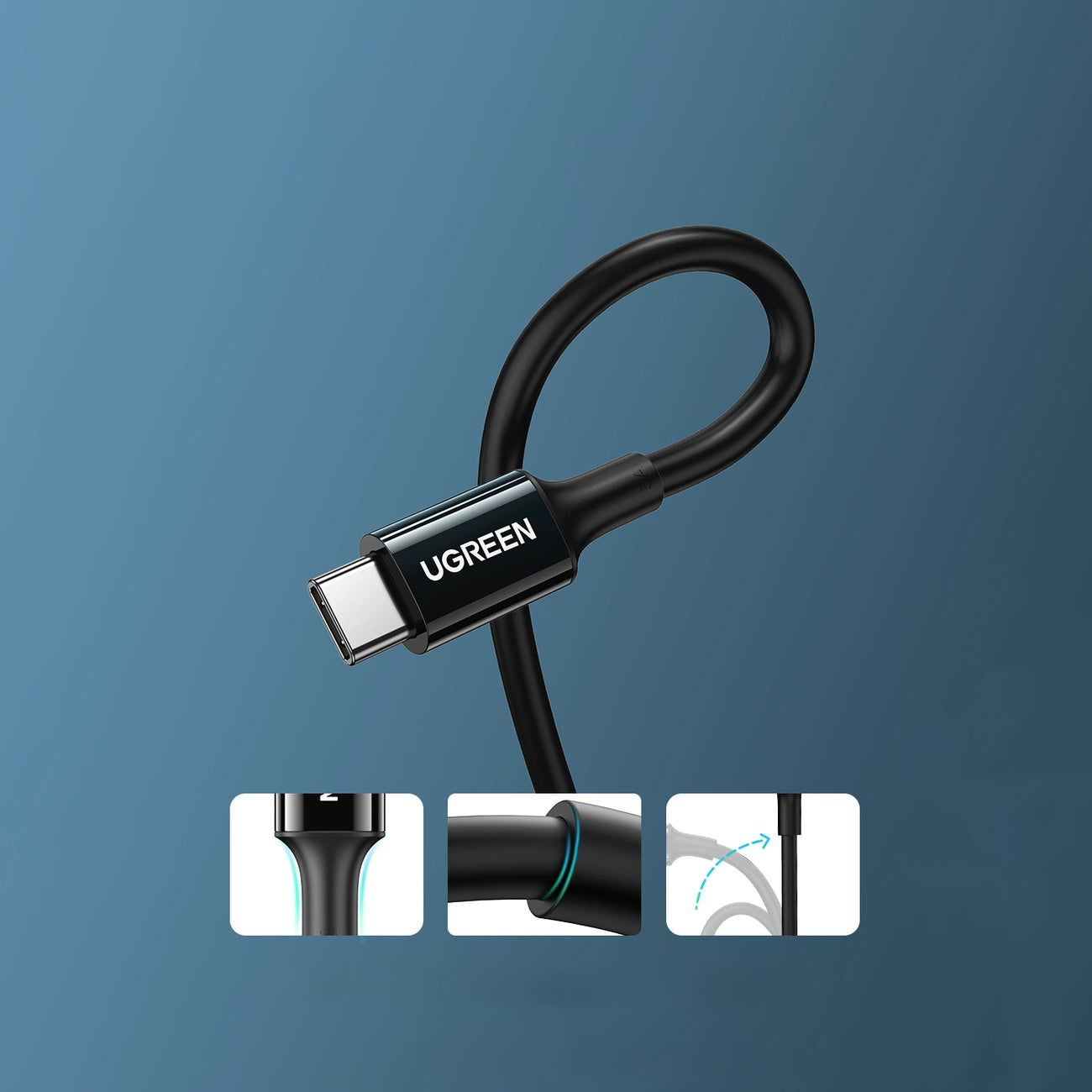 Ugreen US300 USB-C / USB-C 480Mb/s 5A 2m cable - black_1
