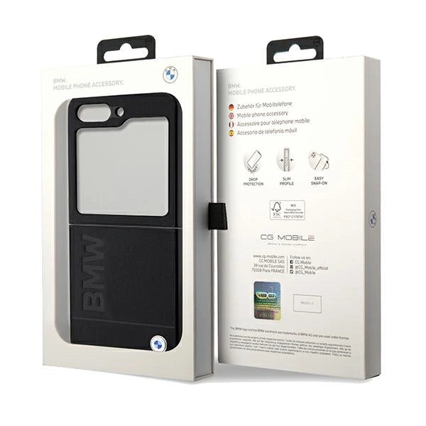 BMW Leather Hot Stamp case for Samsung Galaxy Z Flip 5 - black_7