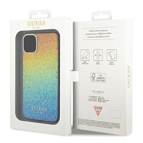 Guess IML Faceted Mirror Disco Iridescent case for iPhone 11 / Xr - multicolor_7
