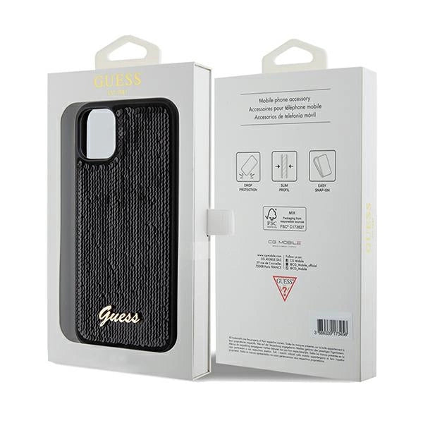 Guess Sequin Script Metal case for iPhone 11 / Xr - black_7