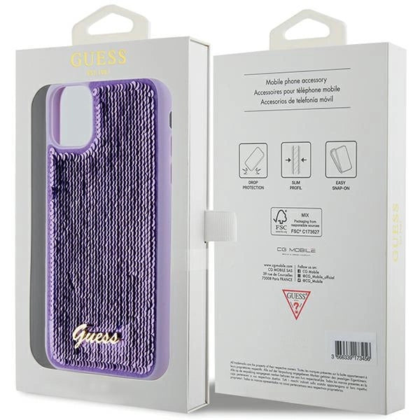 Guess Sequin Script Metal case for iPhone 11 / Xr - purple_7