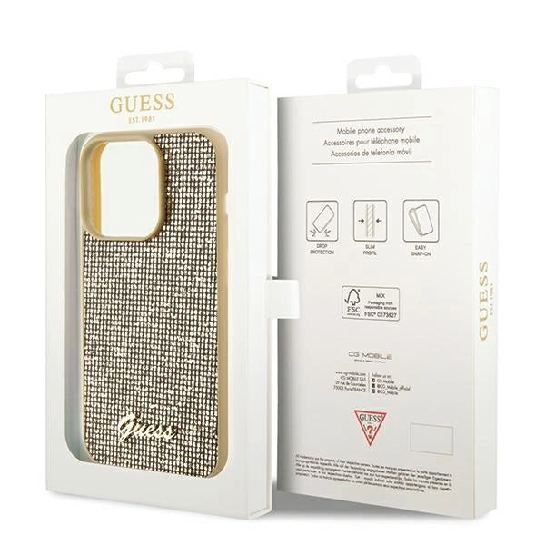 Guess Disco Metal Script case for iPhone 14 Pro - gold_7