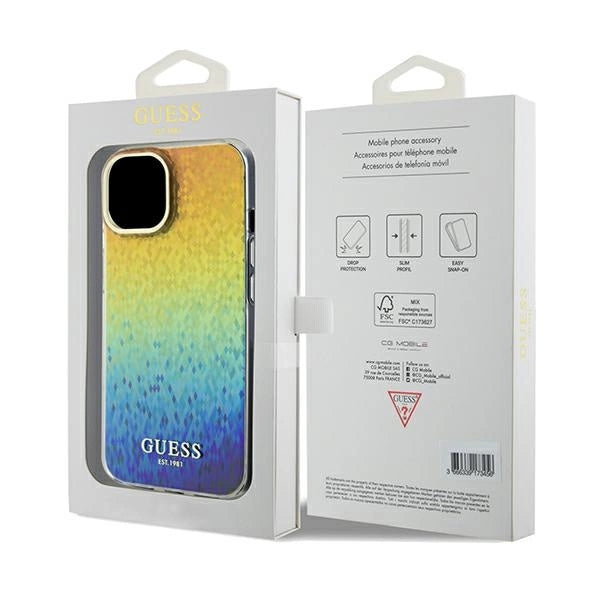 Guess IML Faceted Mirror Disco Iridescent case for iPhone 14 / 15 / 13 - multicolor_7