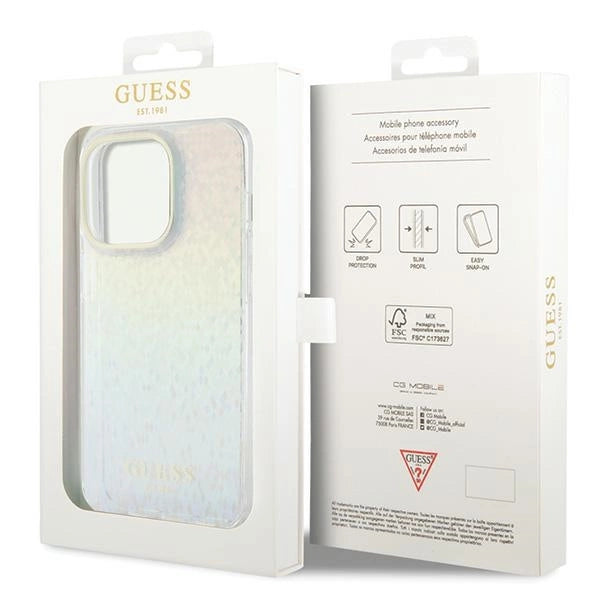Guess IML Faceted Mirror Disco Iridescent case for iPhone 14 Pro Max - multicolored_7