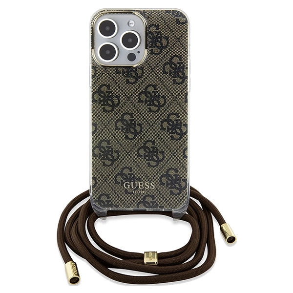 Guess Crossbody Cord 4G Print case for iPhone 15 Pro Max - brown_1