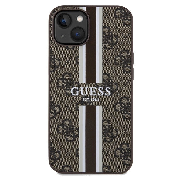 Guess 4G Printed Stripes MagSafe case for iPhone 15/14/13 - brown_2