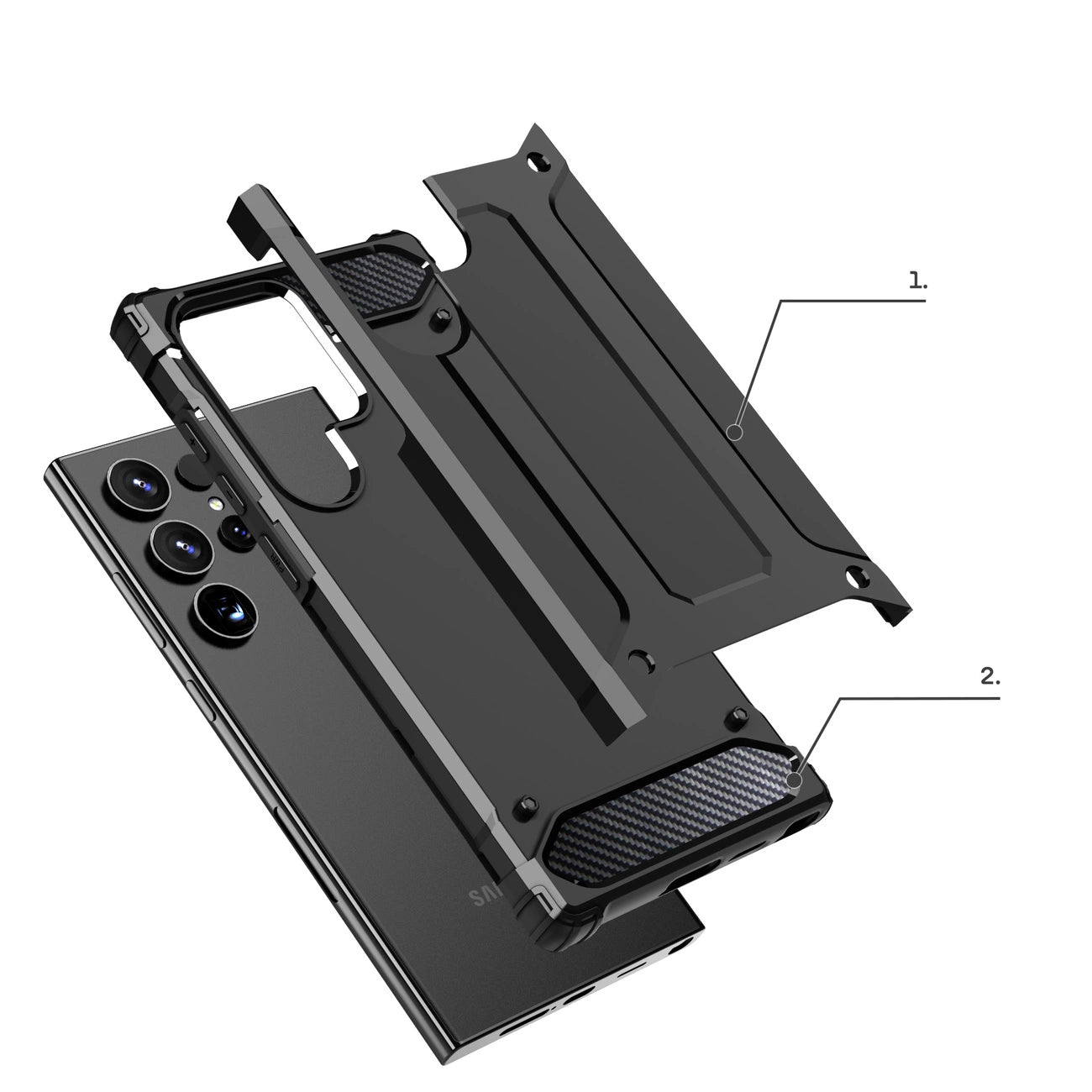 Hybrid Armor case for Samsung Galaxy S24 Ultra armored - black_6