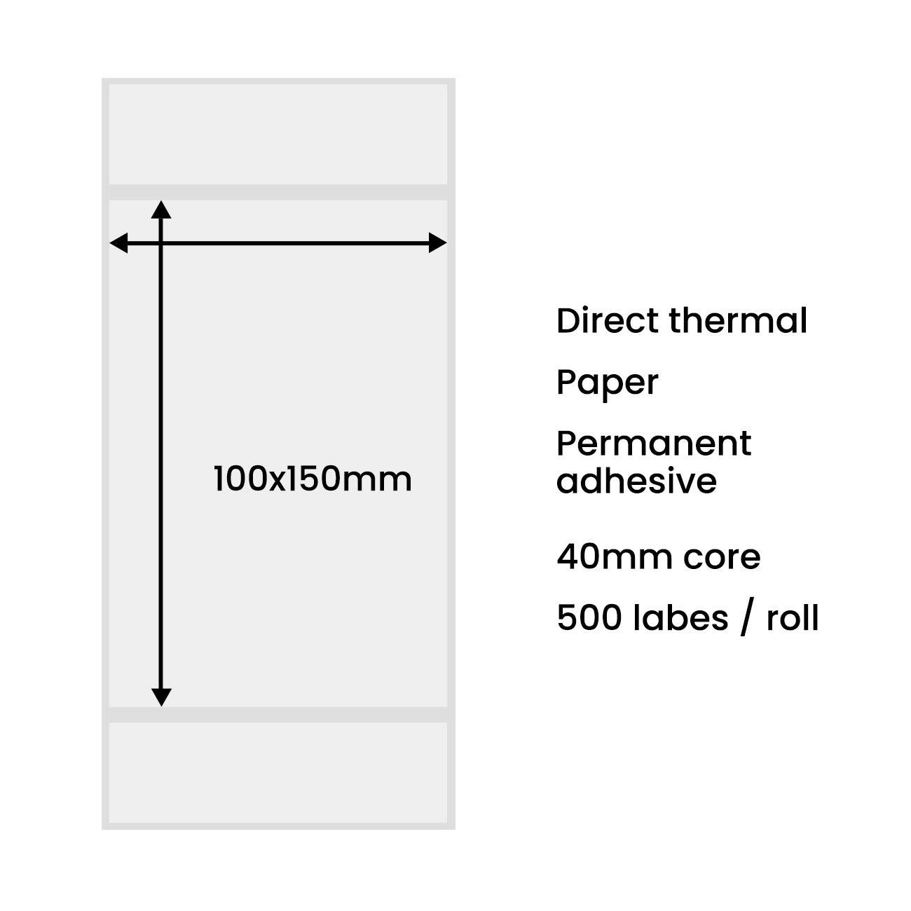 Thermal labels 100x150mm (500 pieces) - white_1
