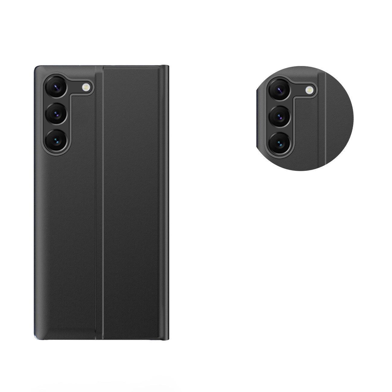 New Sleep View Case for Samsung S24+ with flap - black_2