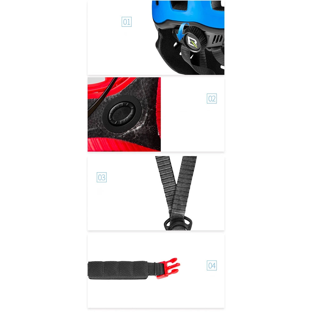 Rockbros TT-32SOBL-S children's bicycle helmet with removable chinbar, size S - black and orange_7