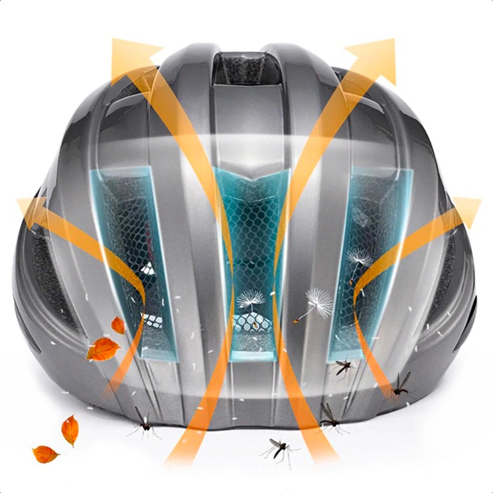 Rockbros ZK-013TI Bike Helmet Universal Size 55-60cm - Gray_2