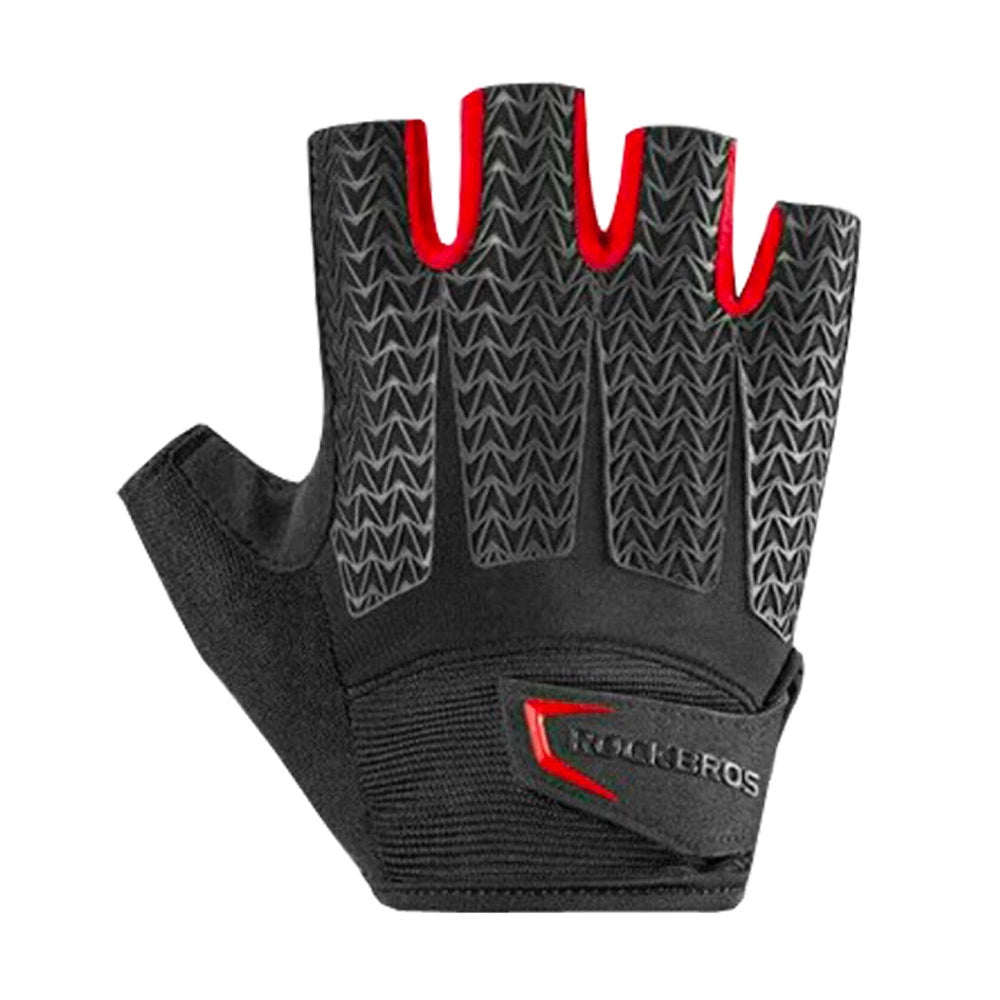 Rockbros S169BR M cycling gloves with gel inserts - black and red_0