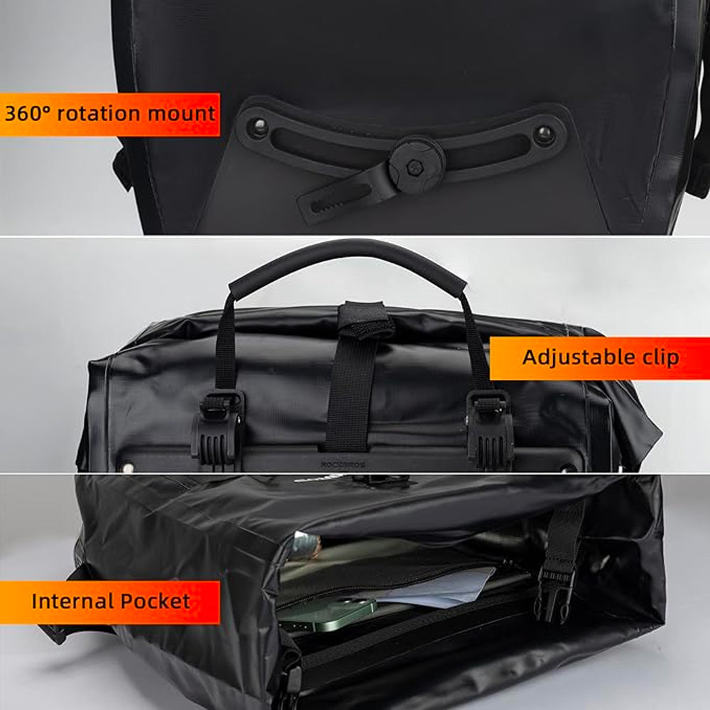 Rockbros 30140022001 waterproof bicycle bag for trunk - black_4