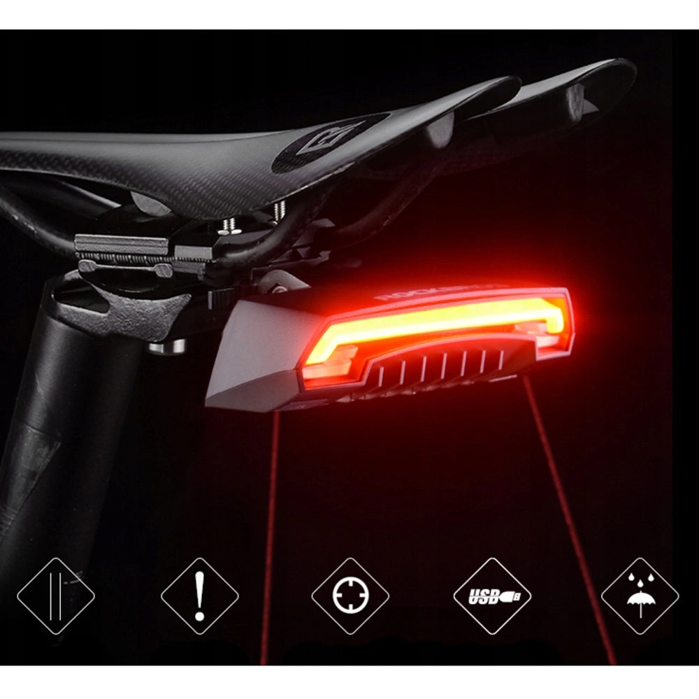Rockbros LKWD-R1 Rear Bike Light with Laser and Remote Control + Micro USB - USB-A Cable - Black_2