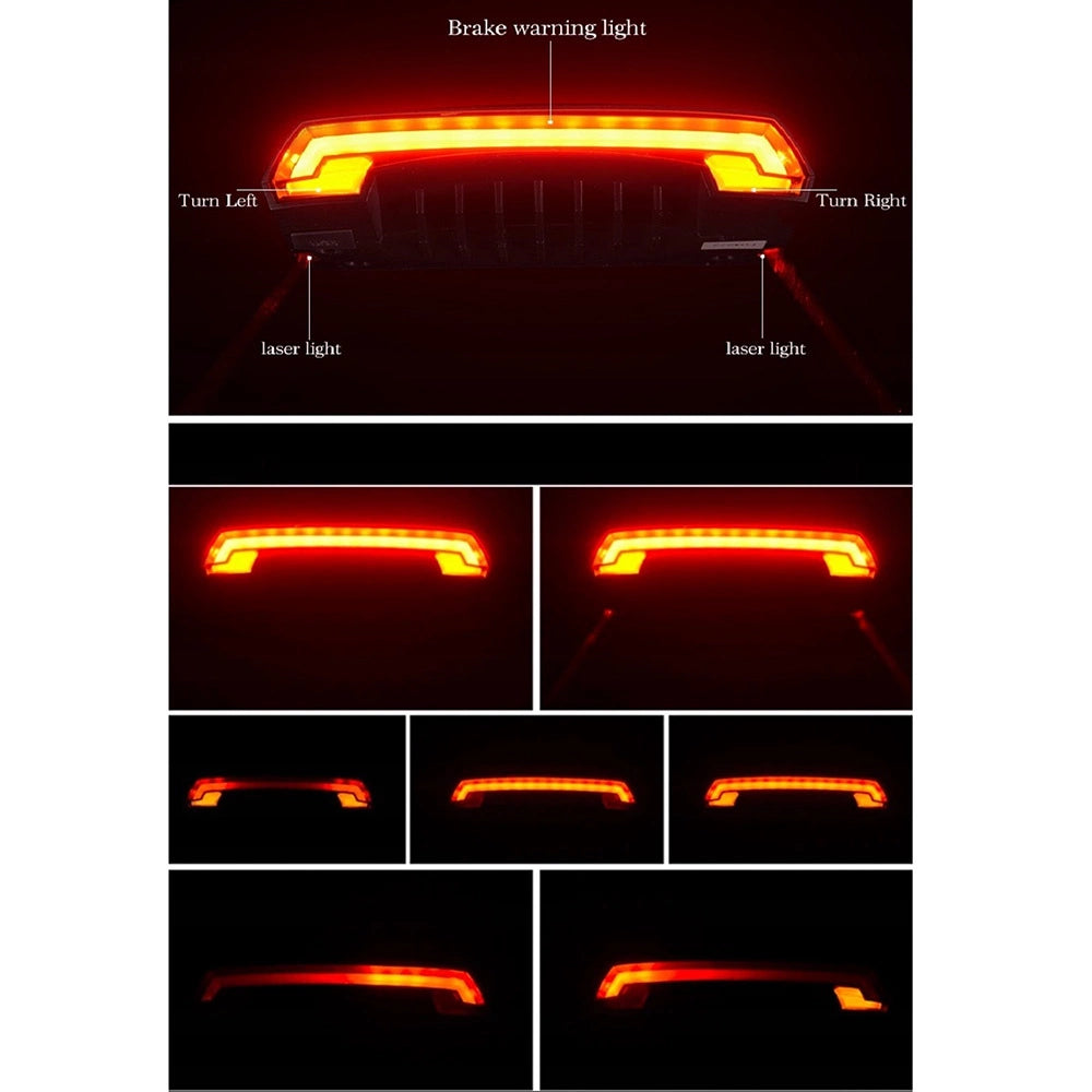 Rockbros LKWD-R1 Rear Bike Light with Laser and Remote Control + Micro USB - USB-A Cable - Black_3