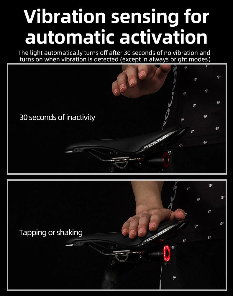 Rockbros Q5 Rear Bike Light with Intelligent Stop System - Black_13