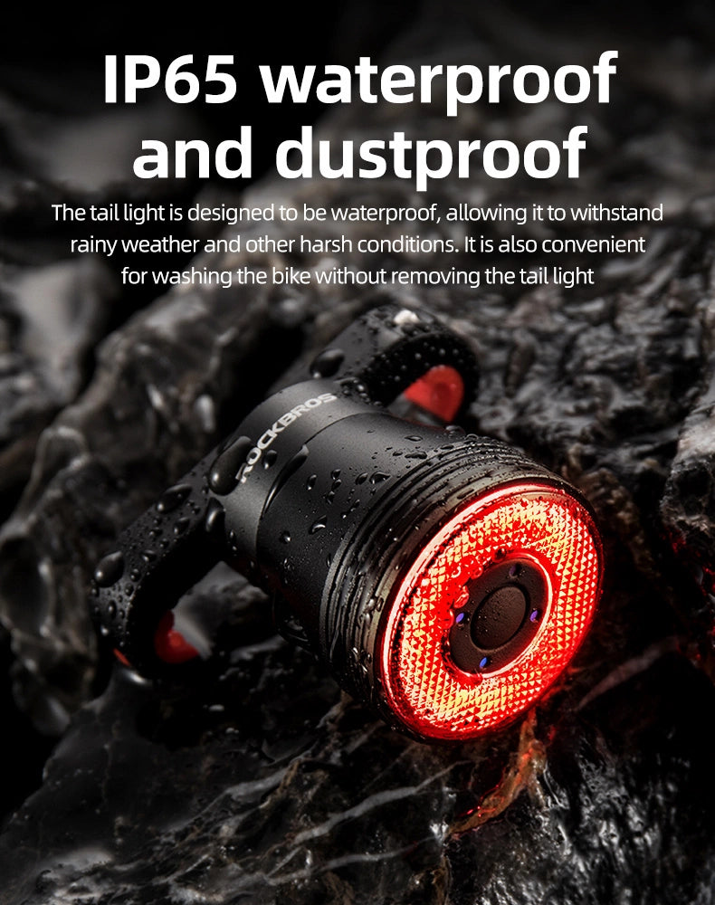 Rockbros Q5 Rear Bike Light with Intelligent Stop System - Black_17