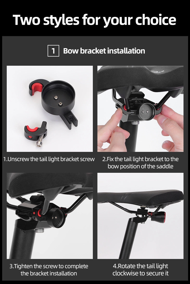 Rockbros Q5 Rear Bike Light with Intelligent Stop System - Black_18