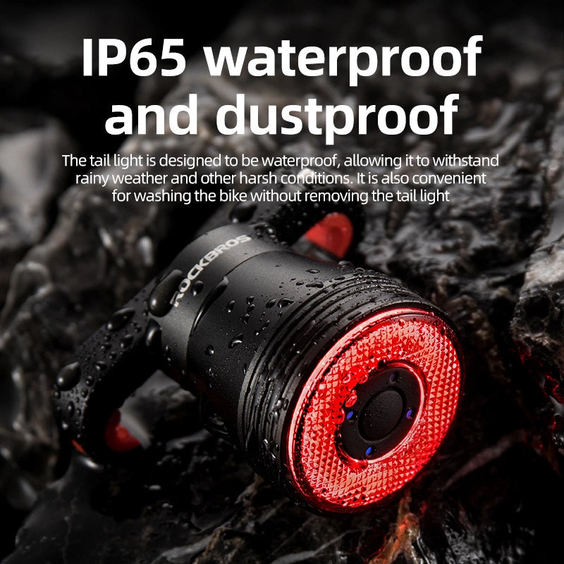 Rockbros Q5 Rear Bike Light with Intelligent Stop System - Black_22