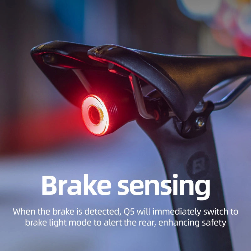 Rockbros Q5 Rear Bike Light with Intelligent Stop System - Black_23