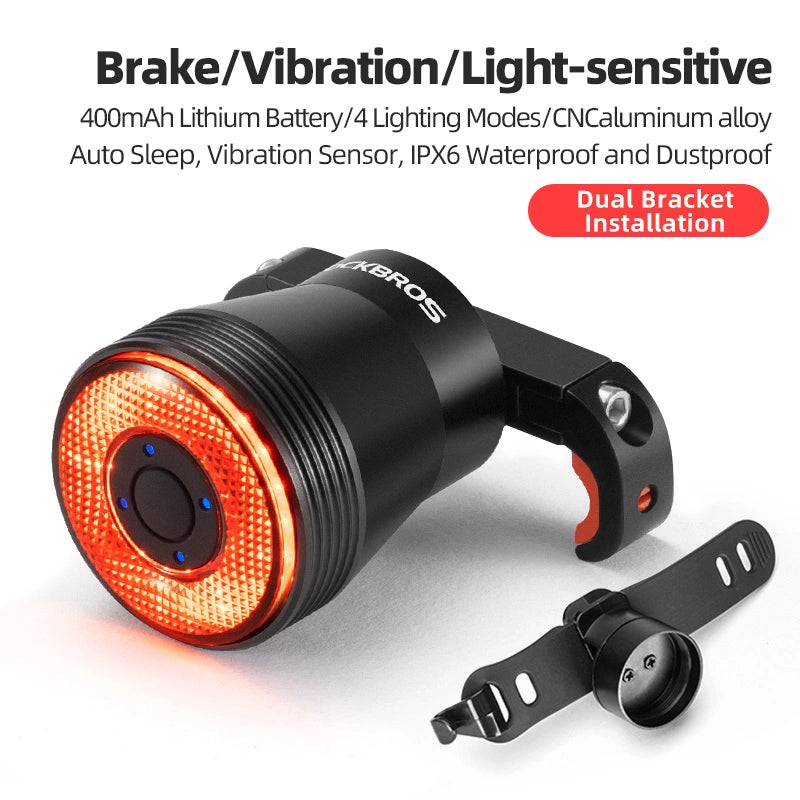 Rockbros Q5 Rear Bike Light with Intelligent Stop System - Black_24