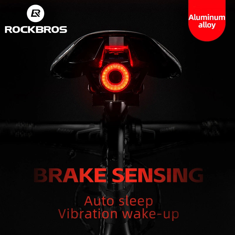 Rockbros Q5 Rear Bike Light with Intelligent Stop System - Black_26